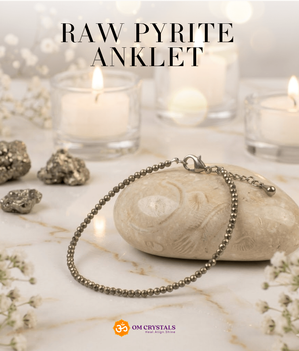 Raw Pyrite Crystal Anklet